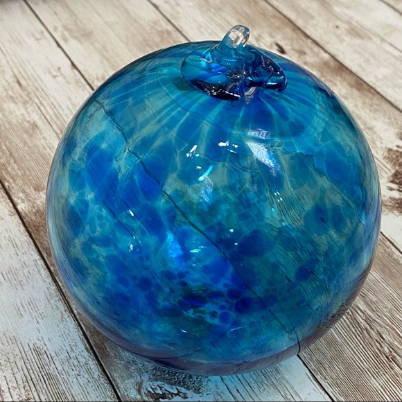 Blue Handblown Heavy Glass 4” Large Ornament - Picture 6 of 12